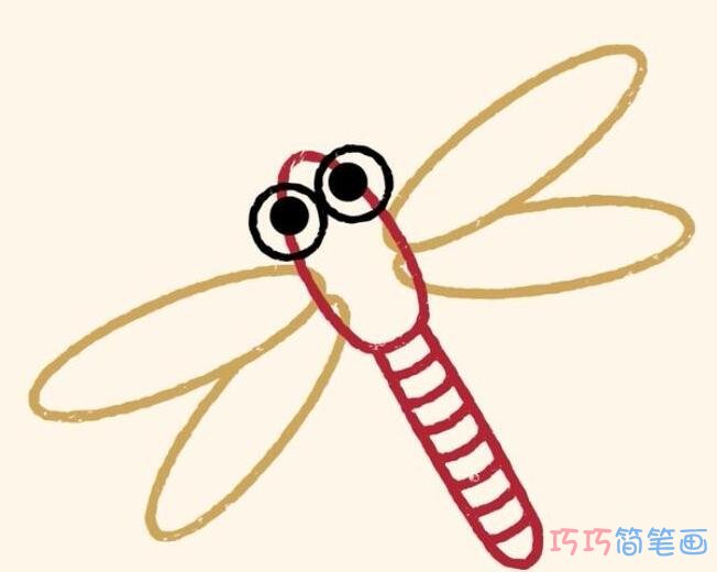 卡通蜻蜓怎么画可爱_蜻蜓简笔画图片