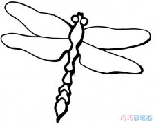 卡通蜻蜓的画法简单好看手绘_蜻蜓简笔画图片