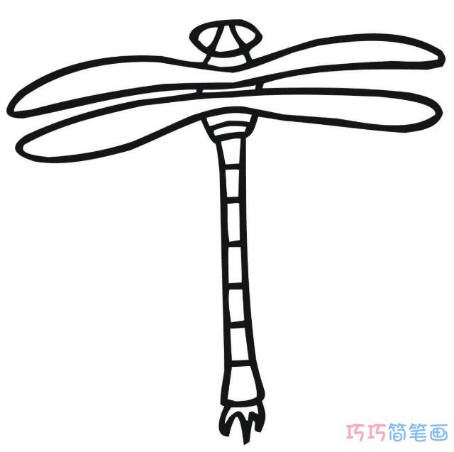 蜻蜓怎么画简单易学_蜻蜓简笔画图片