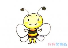 儿童小蜜蜂怎么画简单好看涂颜色_蜜蜂简笔画图片