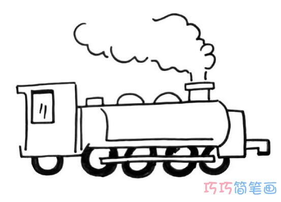 蒸汽火车怎么画简单_蒸汽火车简笔画图片