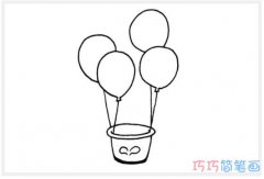 3种漂亮热气球的画法简单可爱_热气球简笔画图片