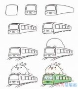 彩色卡通火车怎么画带步骤简单_火车简笔画图片