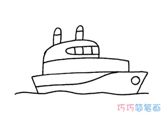 轮船怎么画好看_轮船简笔画图片
