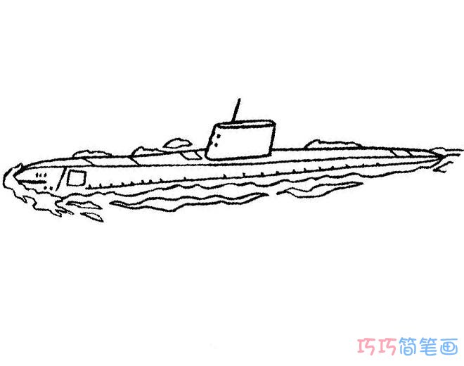 核潜艇怎么画好看逼真好看_核潜艇简笔画图片