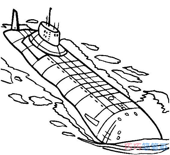 潜水艇素描怎么画好看_潜水艇简笔画图片
