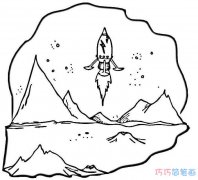 火箭发射天空怎么画简洁可爱_火箭简笔画图片