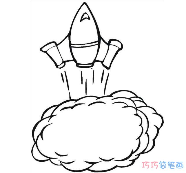 宇宙飞船发射怎么画简单好看_宇宙飞船简笔画图片