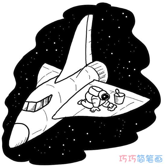 宇宙飞船登月怎么画好看易学_宇宙飞船简笔画图片
