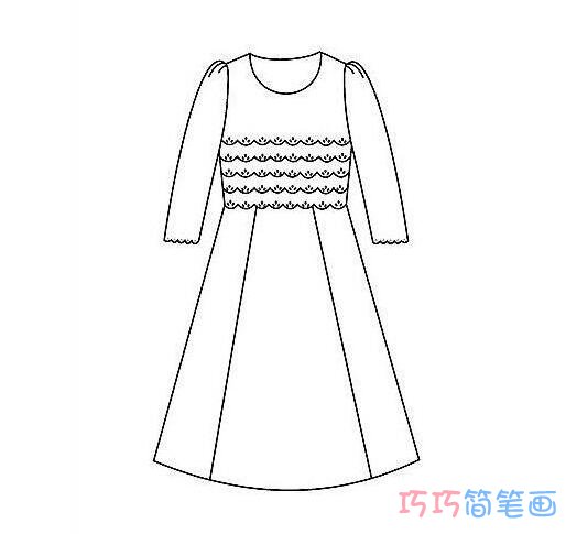 卡通可爱裙子最简单的画法_衣服简笔画图片