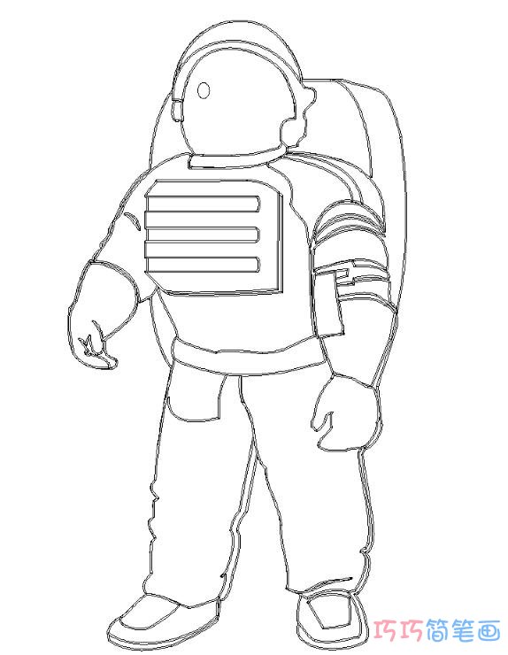 宇航员怎么画简单好看_宇航员简笔画图片