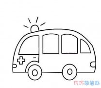 幼儿卡通救护车的画法简单好看_救护车简笔画图片
