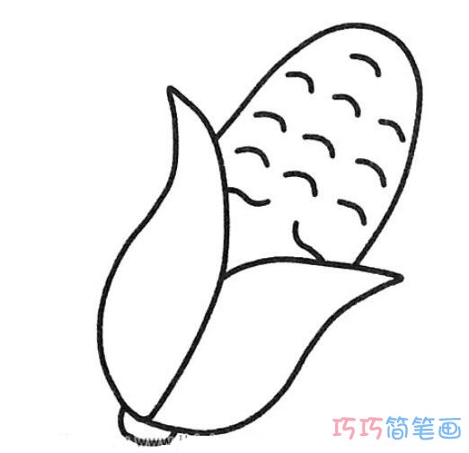 简单又漂亮儿童卡通玉米怎么画_玉米简笔画图片