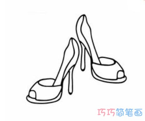 最简单的女士高跟鞋怎么画好看_衣服简笔画图片
