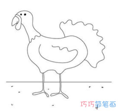 幼儿感恩节火鸡怎么画简单_感恩节简笔画图片