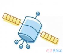 宇宙卫星的画法步骤图涂色_人造卫星简笔画图片