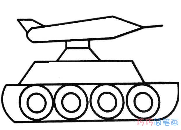 卡通导弹车怎么画简单_导弹车简笔画图片
