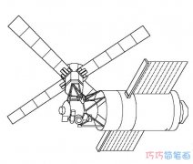 素描人造卫星怎么画好看简单_卫星简笔画图片