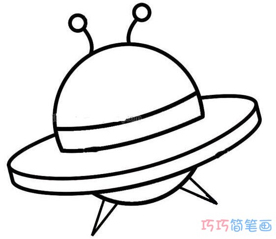 幼儿太空飞船怎么画简单易学_太空飞船简笔画图片