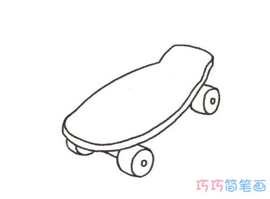 卡通滑板车怎么画好看简单_滑板车简笔画图片