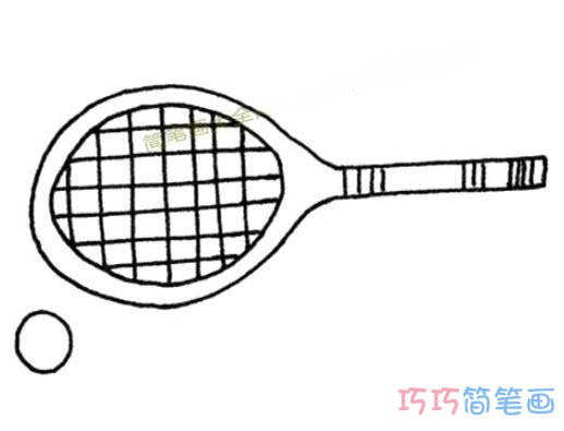 如何画网球拍和网球简单好看_体育用品简笔画图片