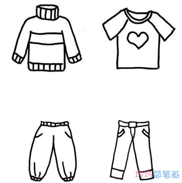 各种好看的衣服的画法简单儿童_衣服简笔画图片