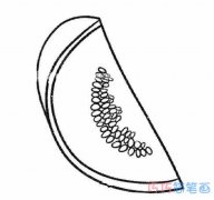 手绘哈密瓜切片怎么画简单_哈密瓜简笔画图片