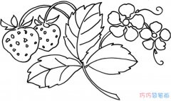 手绘草莓树怎么画简单好看_草莓简笔画图片