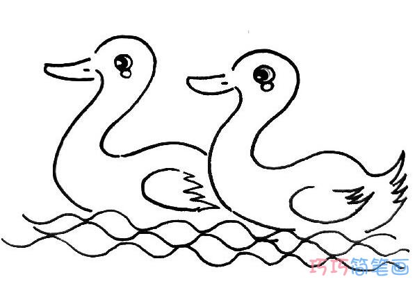 两只小鸭子怎么画简单易学_小鸭子简笔画图片