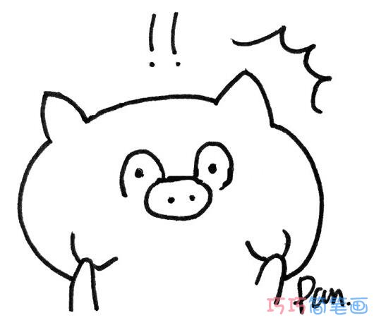 小猪表情怎么画简单好看_小猪简笔画图片