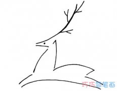 单线条动物鹿怎么画简单好看_动物简笔画图片