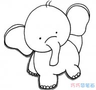 可爱小象怎么画简单好看_大象简笔画图片