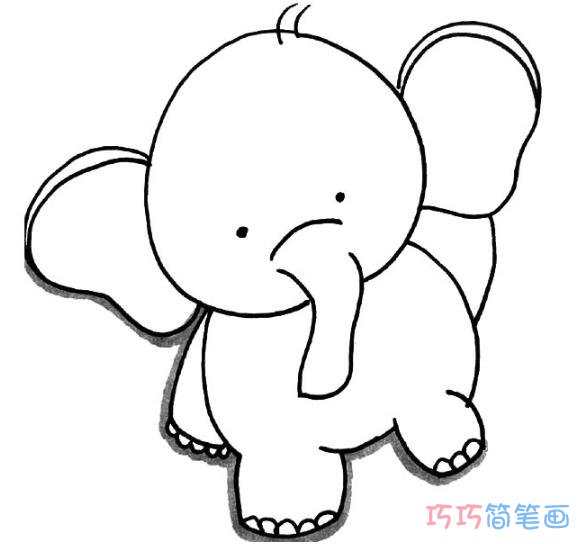 小象怎么画可爱好看_小象简笔画图片