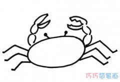 幼儿螃蟹怎么画简单好看_手绘螃蟹简笔画图片