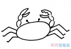 幼儿螃蟹怎么画简单好看_手绘螃蟹简笔画图片