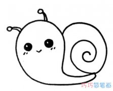 幼儿卡通蜗牛怎么画简单可爱_蜗牛简笔画图片