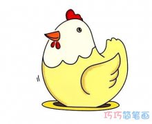 卡通母鸡的画法涂颜色简单漂亮_带步骤图母鸡简笔画图片