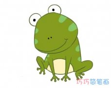 卡通青蛙的画法手绘涂颜色_小青蛙简笔画图片