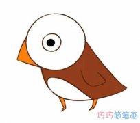 卡通麻雀怎么画涂颜色简单_带步骤图麻雀简笔画图片