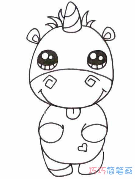 卡通犀牛怎么画可爱_犀牛简笔画图片