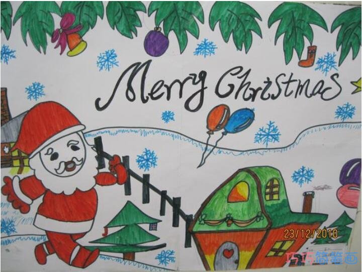 圣诞快乐手抄报模版怎么画可爱_圣诞节手抄报图片