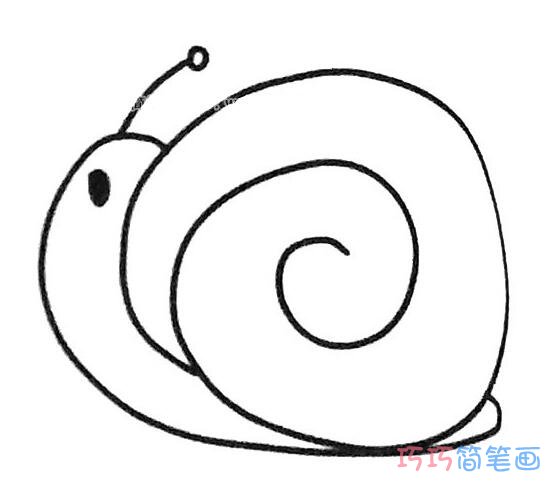 幼儿蜗牛怎么画简单_蜗牛简笔画图片