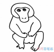 卡通狒狒的画法简单_幼儿狒狒简笔画图片