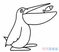 鹈鹕怎么画简单易学_带步骤图鹈鹕的画法简笔画图片
