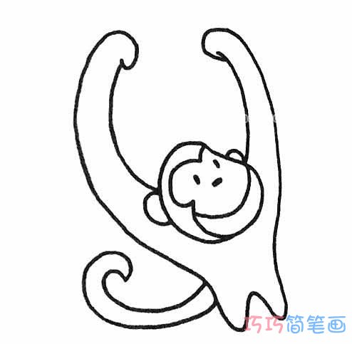 长臂猿怎么画可爱简单_长臂猿简笔画图片