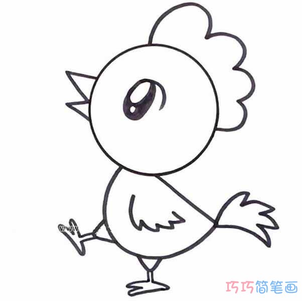 卡通大公鸡怎么画可爱简单_公鸡简笔画图片
