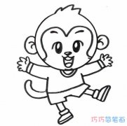开心小猴子怎么画可爱_猴子的画法简笔画图片