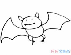 手绘蝙蝠的画法简单易学_怎么画法蝙蝠简笔画图片