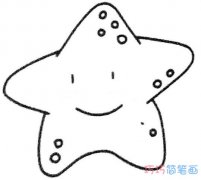 幼儿卡通海星怎么画简单_海星的画法步骤简笔画图片