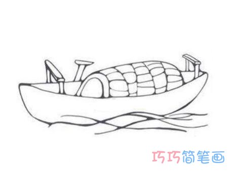 超可爱彩色手绘儿童渔船怎么画漂亮又简单_渔船简笔画图片